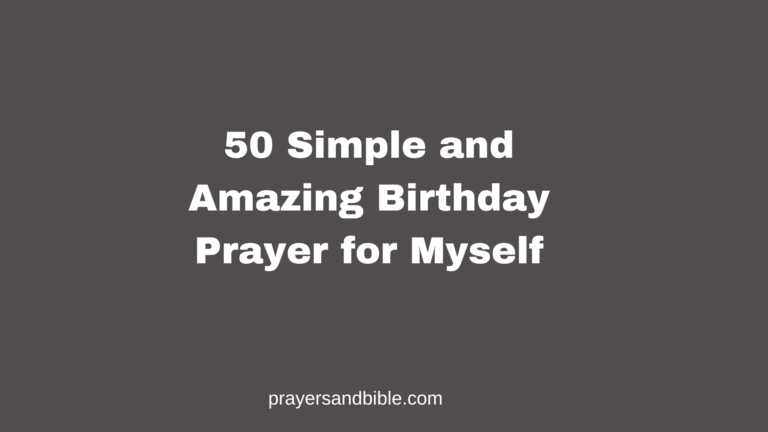 birthday prayer for myself
