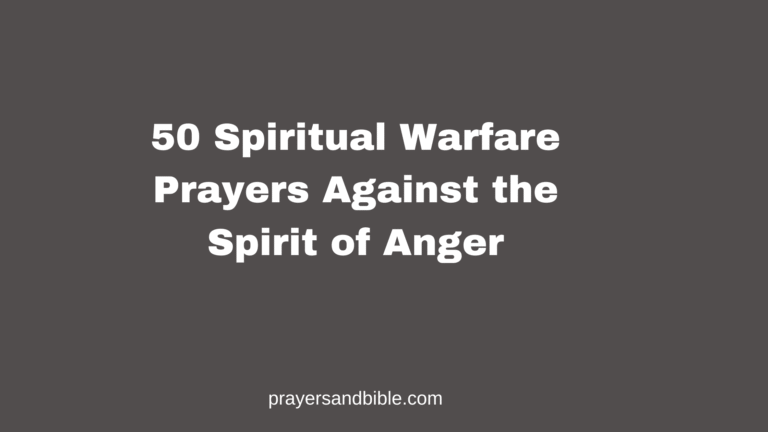 prayers against the spirit of anger