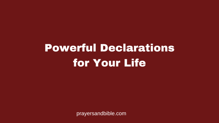 declarations for your life