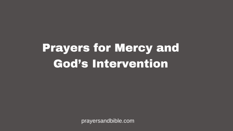 prayers for mercy
