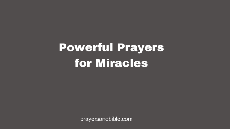 prayers for miracles