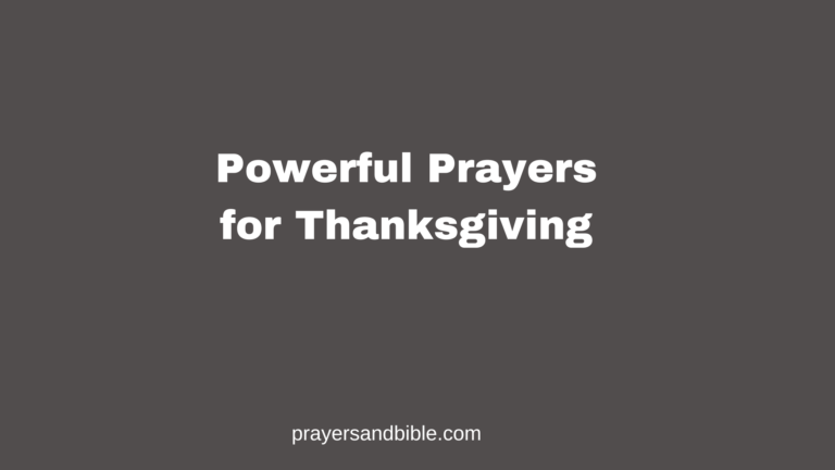 prayers for thanksgiving