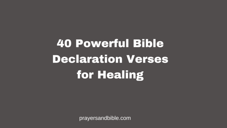Bible Declaration Verses for Healing