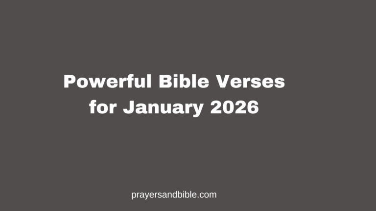 bible verses for January 2026