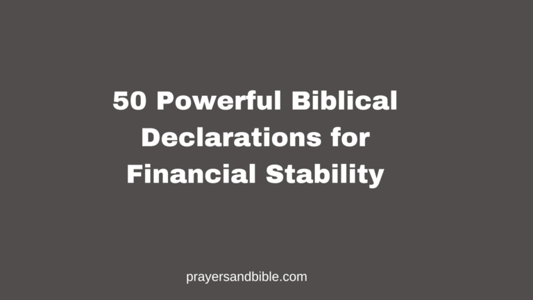 biblical declarations for financial stability