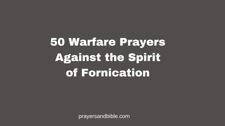prayers against the spirit of fornication