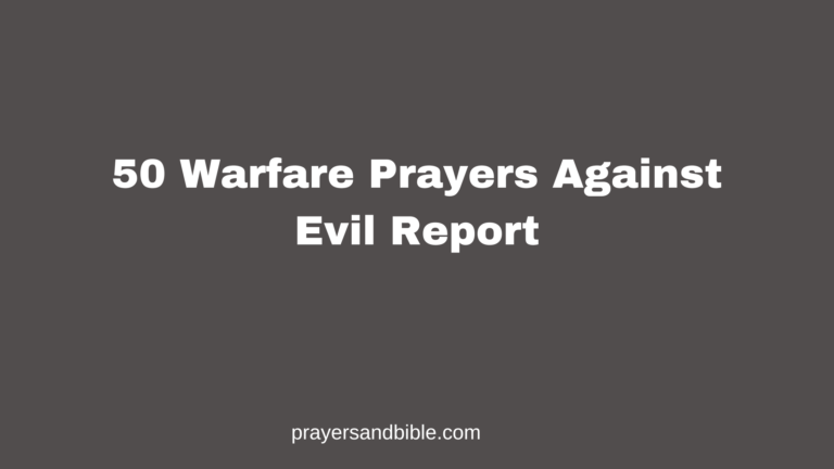 prayers against evil report