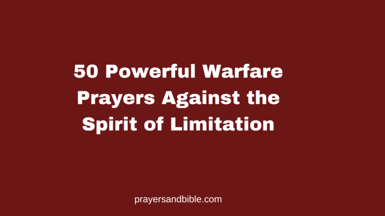 prayers against the spirit of limitation
