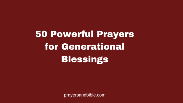 prayers for generational blessings