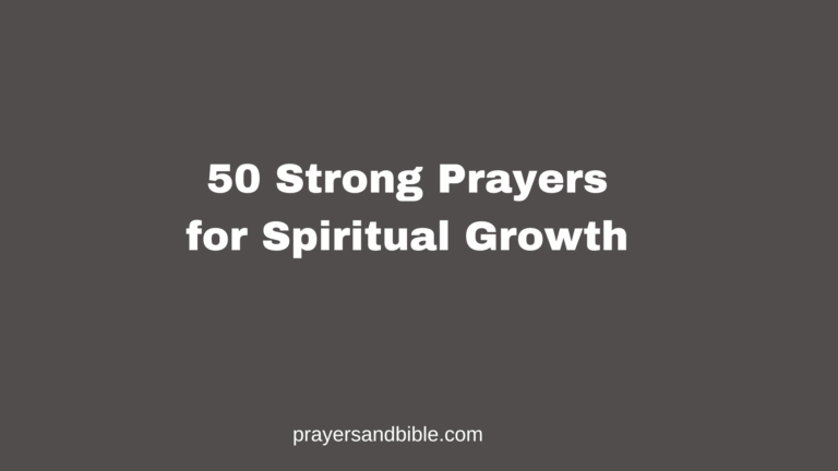 prayers for spiritual growth