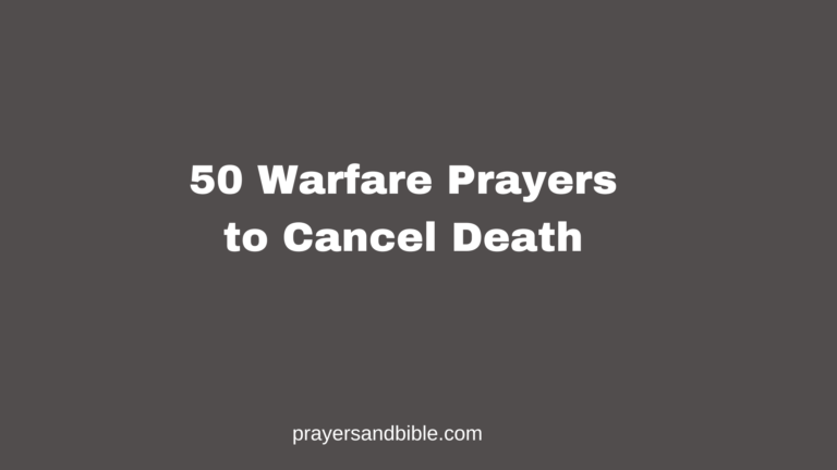 prayers to cancel death