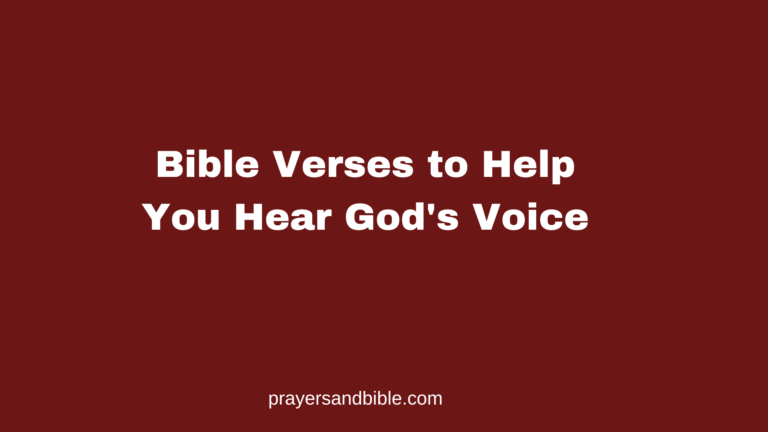 bible verses to help you hear God's voice