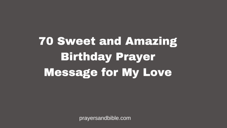 birthday prayer message for my love