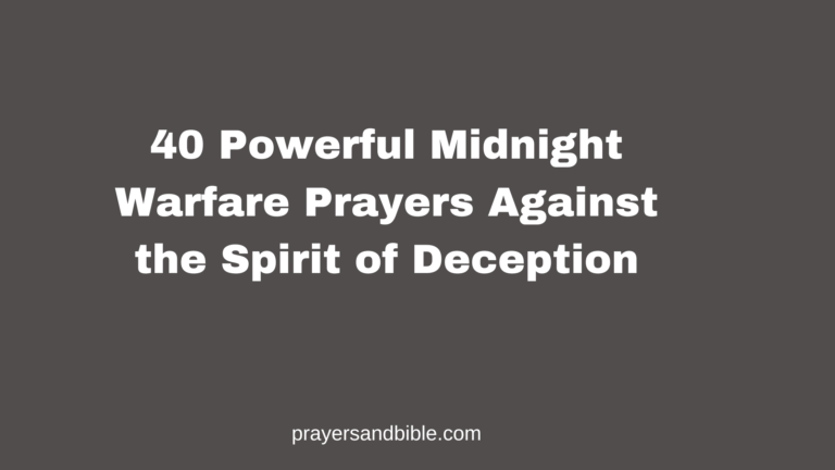 prayers against the spirit of deception