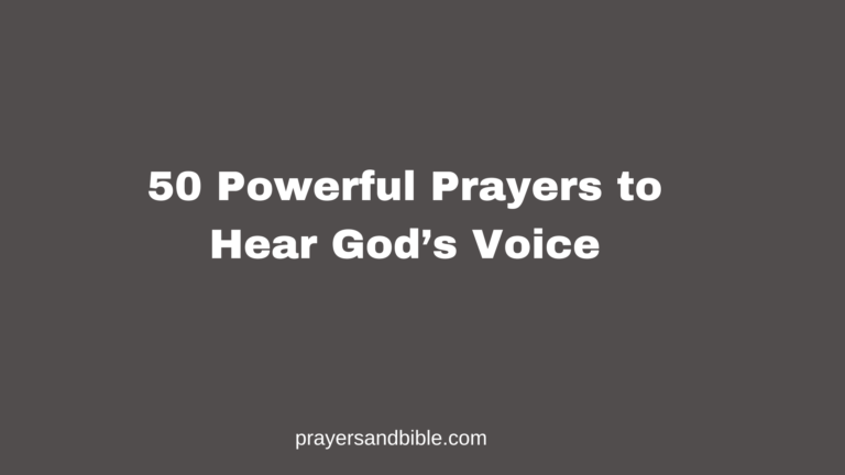 prayers to hear God's voice