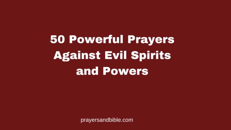 prayers against evil spirits and powers