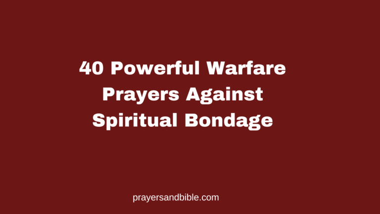 prayers against spiritual bondage