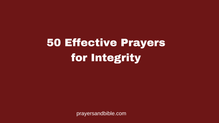 prayers for integrity