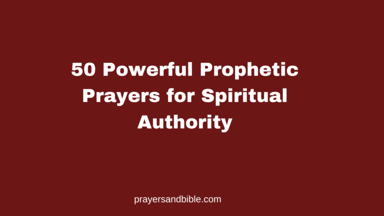 prayers for spiritual authority