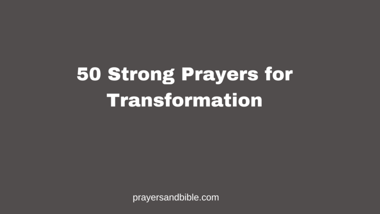 prayers for transformation