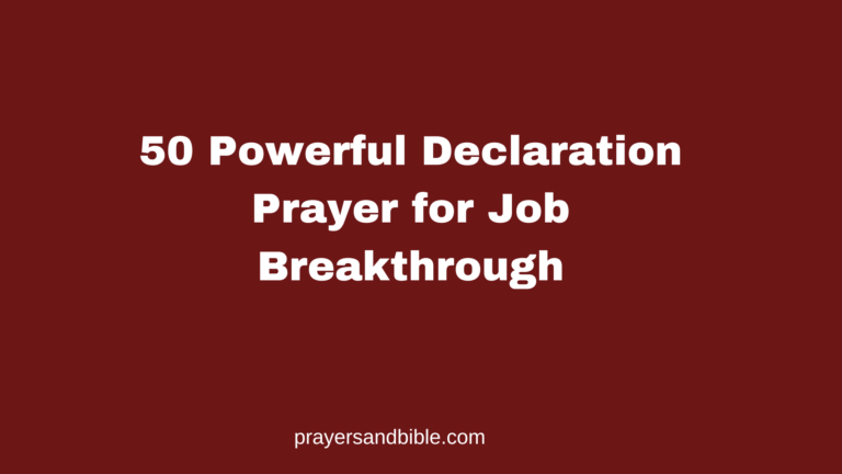 declaration prayer for job breakthrough