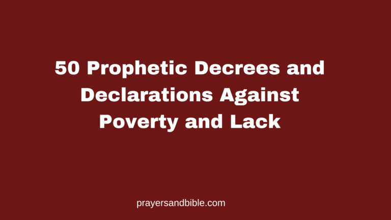 decrees and declarations against poverty and lack