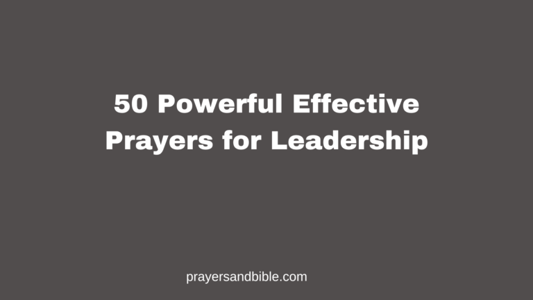 prayers for leadership