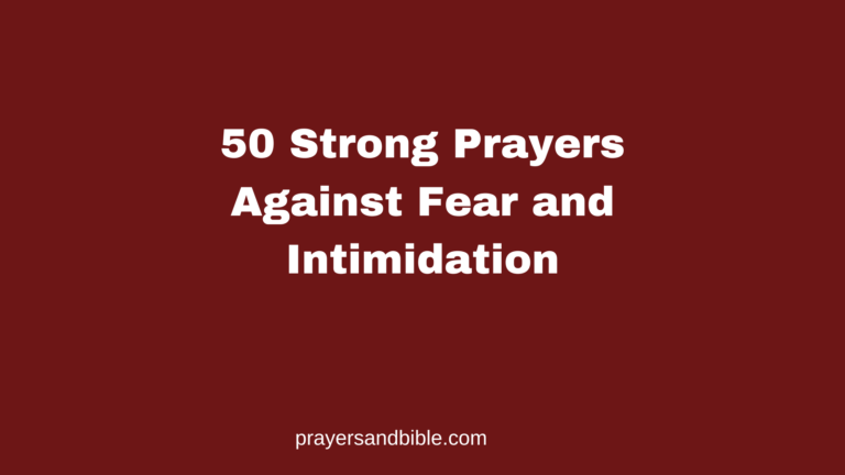 prayers against fear and intimidation