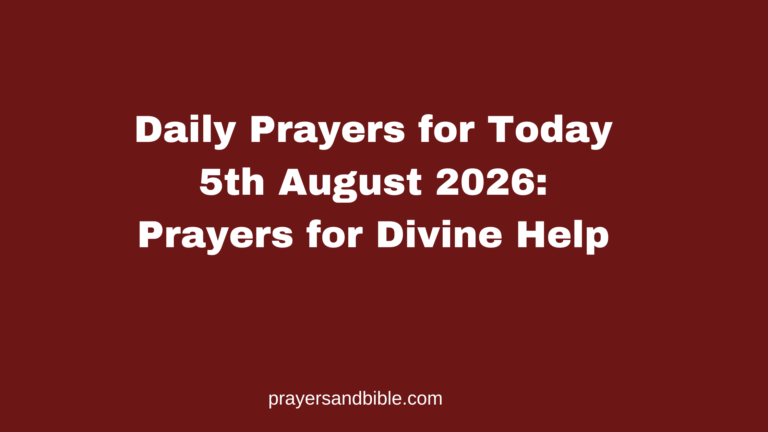 daily prayers for today 5th August 2026